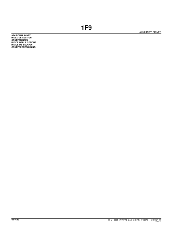 John Deere 6.8L Natural Gas Engines Parts Catalog Manual – PC2573 Workshop Guide