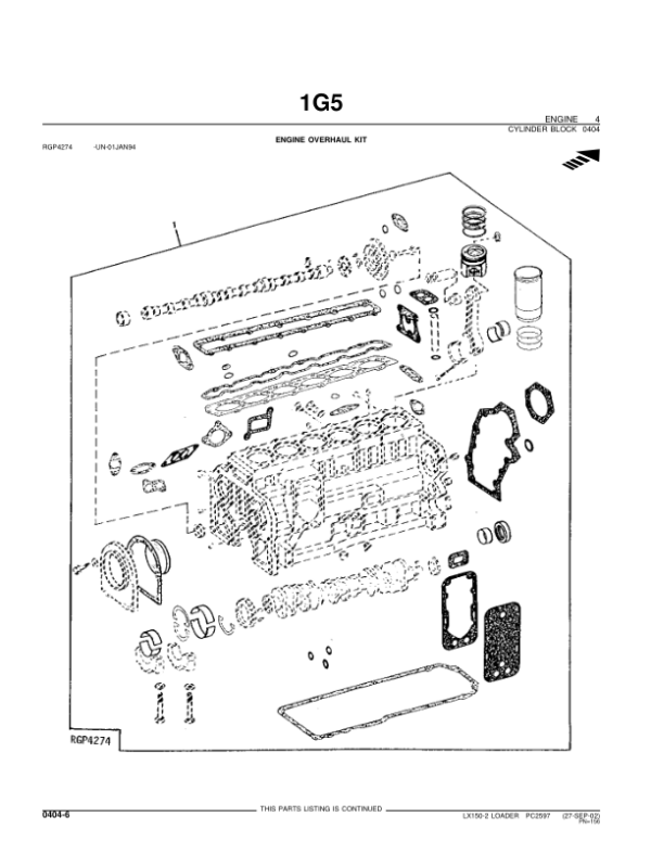 John Deere LX150-2 Loaders Parts Catalog Manual – PC2597 Workshop Guide