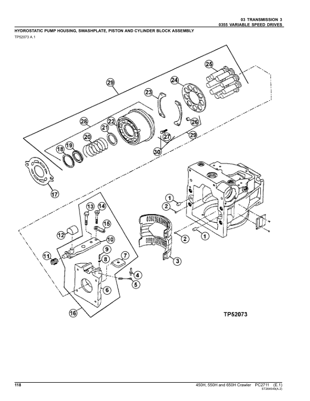 John Deere 450H, 550H, 650H Crawlers Parts Catalog Manual – PC2711 Workshop Guide