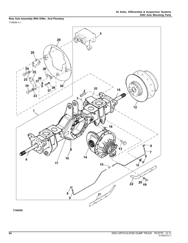 John Deere 250C Articulated Dump Trucks Parts Catalog Manual – PC2775 Workshop Guide