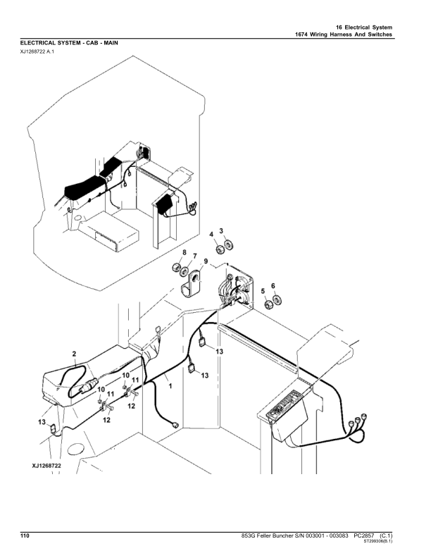 John Deere 853G Tracked Feller Bunchers (SN 003001-003083) Parts Catalog Manual – PC2857 Workshop Guide