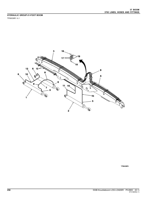 John Deere 530B Knuckleboom Loader (SN -001999) Parts Catalog Manual – PC2883 Workshop Guide