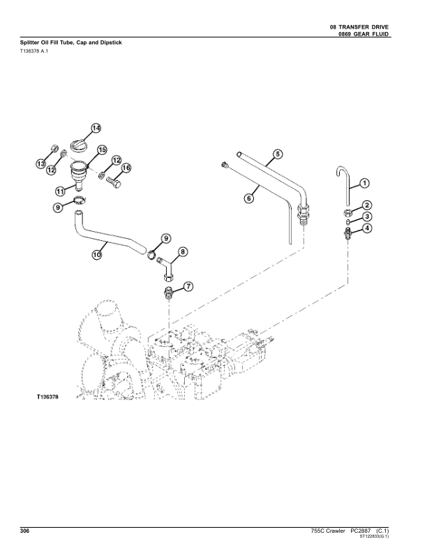 John Deere 755C, 755CII Crawler Loaders (SN 005052–006199 & 006200–) Parts Catalog Manual – PC2887 Workshop Guide