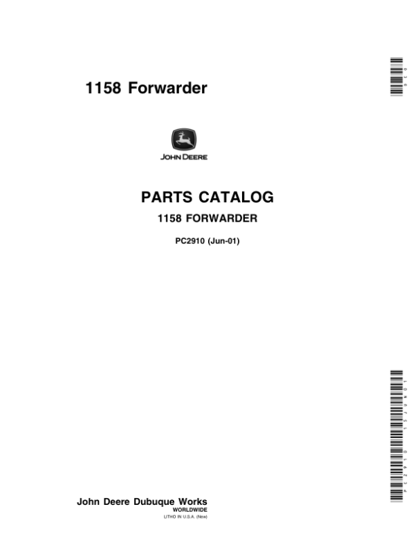 John Deere 1158 Forwarders Parts Catalog Manual – PC2910 Workshop Guide