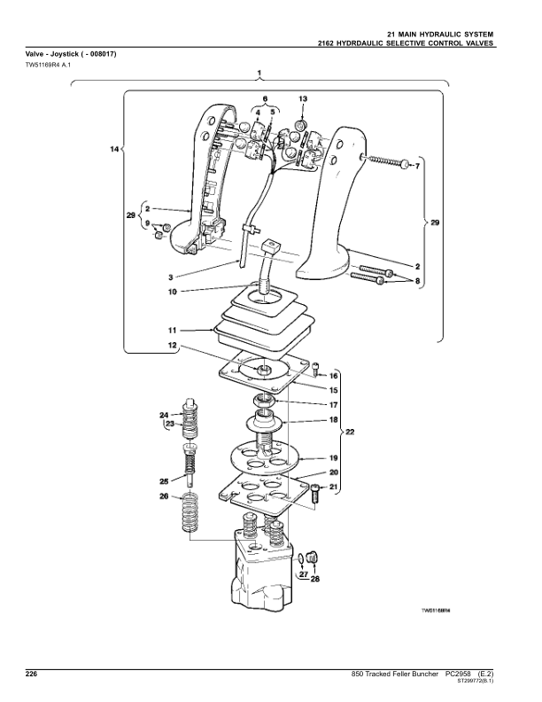 John Deere 850 Tracked Feller Bunchers (SN 10BA1272 – 1299 & 008001 – 008018) Parts Catalog Manual – PC2958 Workshop Guide