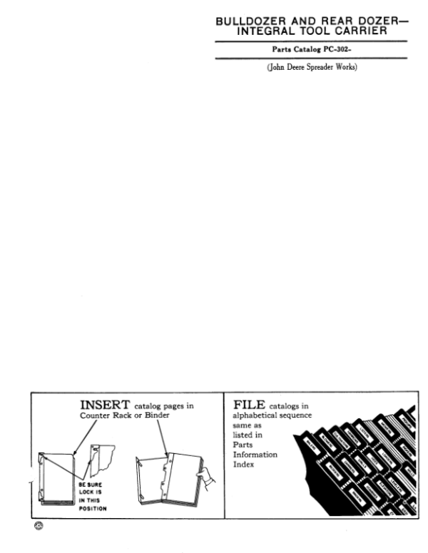 John Deere MC100, DZ10, DZ600 Attachments (See description) Parts Catalog Manual – PC302 Workshop Guide