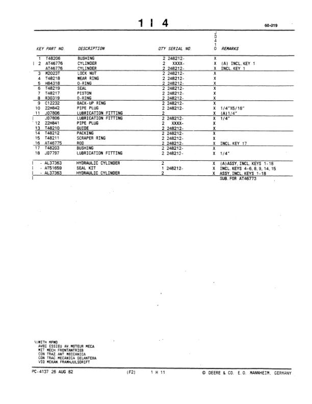 John Deere 410 Backhoes (EU VERSION – MANNHEIM) Parts Catalog Manual – PC4137 Workshop Guide