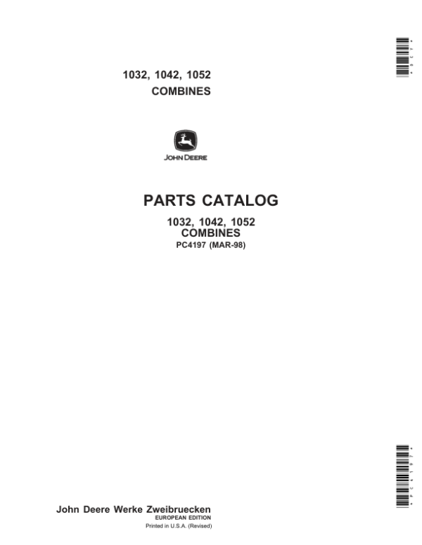 John Deere 1032, 1042 & 1052 Combines Operator’s Manual (PC4197) Workshop Guide