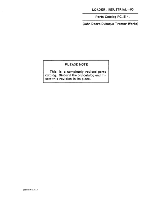 John Deere 90 Attachments (John Deere 420 Crawler Tractor) Parts Catalog Manual – PC514 Workshop Guide