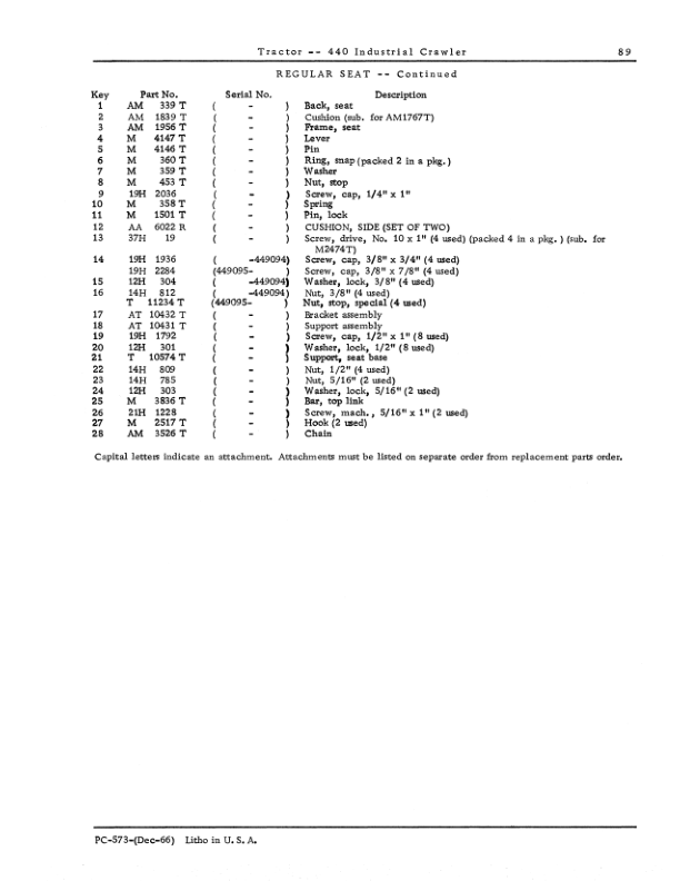 John Deere 440IC Crawlers Parts Catalog Manual – PC573 Workshop Guide