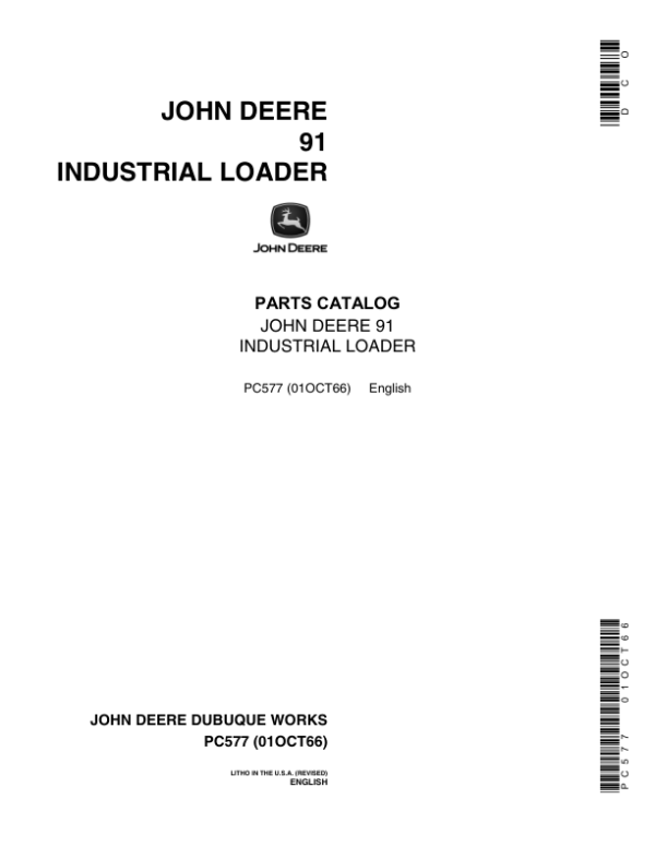John Deere 91 Attachments (For John Deere 440) Parts Catalog Manual – PC577 Workshop Guide