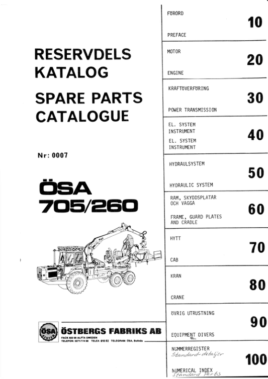 John Deere 705 OSA Wheeled Harvesters Parts Catalog Manual – PC705260 Workshop Guide
