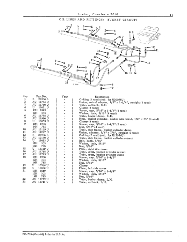 John Deere 2010, 805, 806, 807 Bucket Attachments Parts Catalog Manual – PC705 Workshop Guide