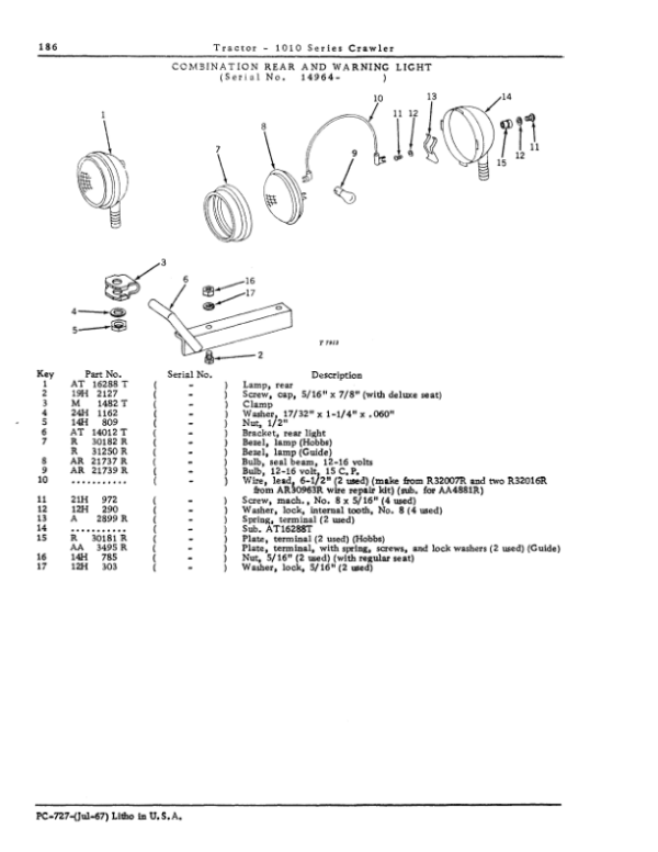 John Deere 1010 Crawlers Parts Catalog Manual – PC727 Workshop Guide