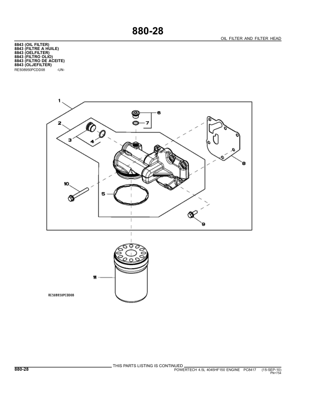 John Deere 4.5L, 4045HF150 Engines Parts Catalog Manual – PC8417 Workshop Guide