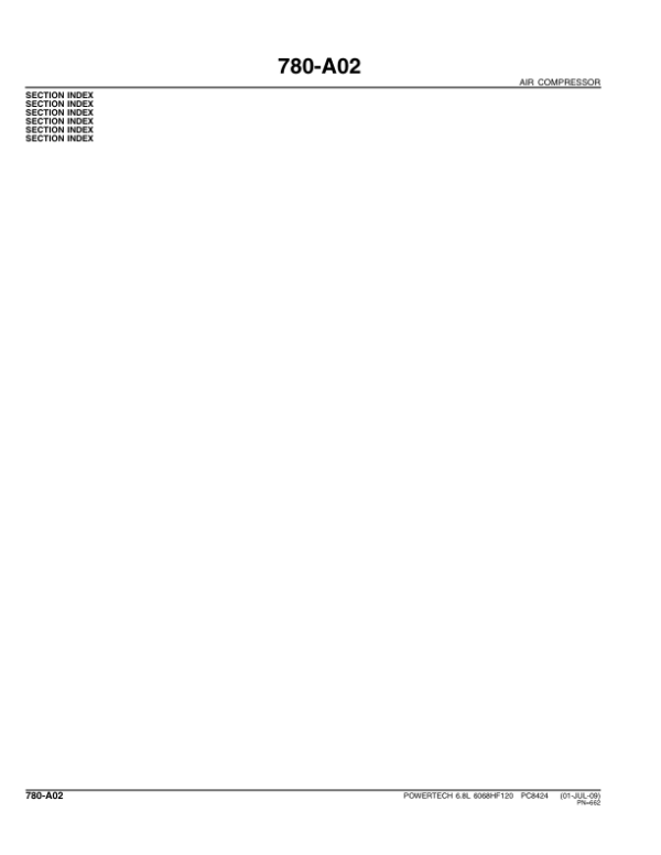 John Deere 6.8L, 6068HF120 Engines Parts Catalog Manual – PC8424 Workshop Guide