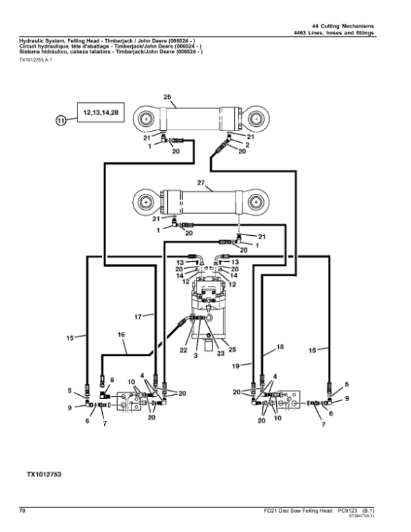 John Deere FD21 Felling Heads Parts Catalog Manual – PC9123 Workshop Guide