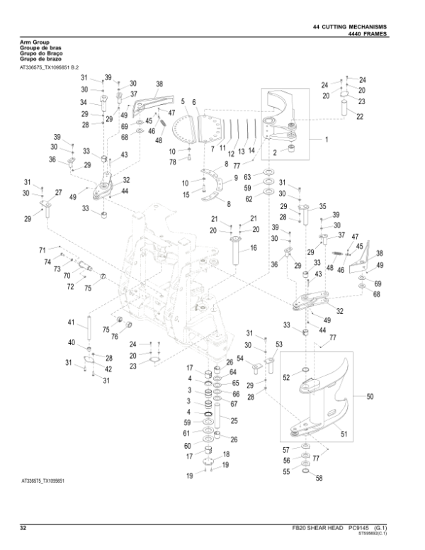John Deere FB20 Felling Heads Parts Catalog Manual – PC9145 Workshop Guide