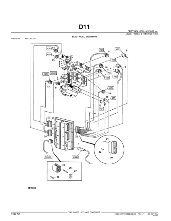 John Deere H744 Harvesting Heads Parts Catalog Manual – PC9147 Workshop Guide