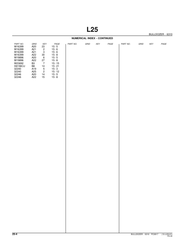 John Deere 6310 Attachments (SN 6310 Bulldozer and JD350 Crawler) Parts Catalog Manual – PC917 Workshop Guide