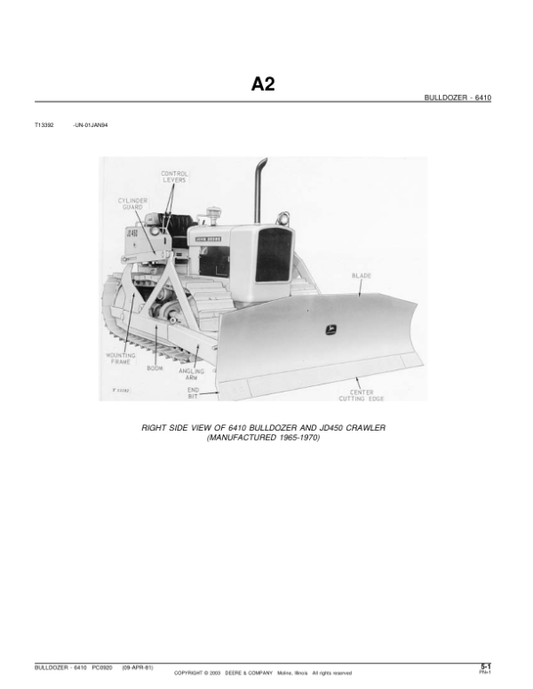 John Deere 6410, 450, 450B Attachments Parts Catalog Manual – PC920 Workshop Guide