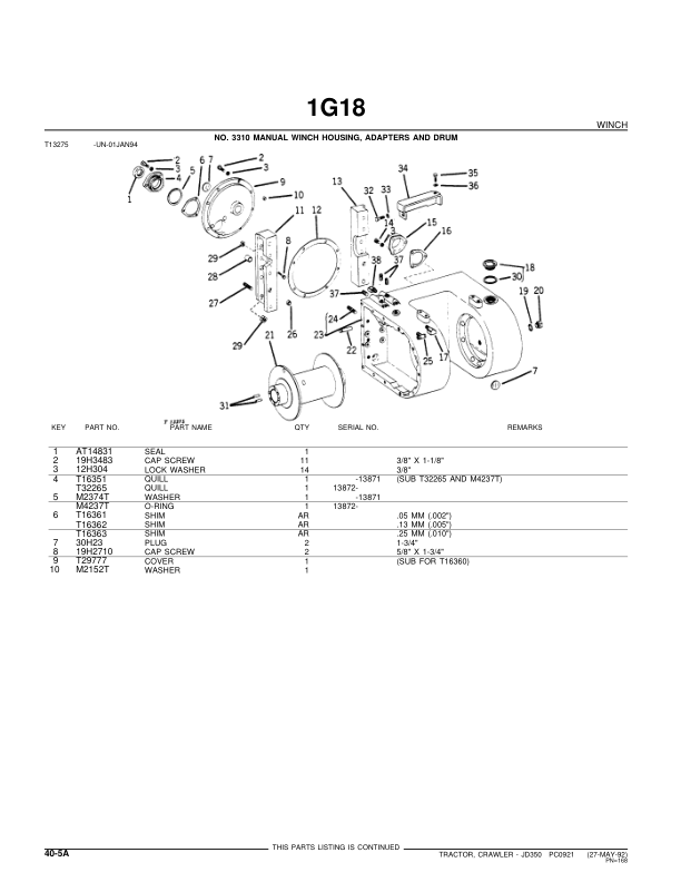 John Deere 350 Crawlers Parts Catalog Manual – PC921 Workshop Guide