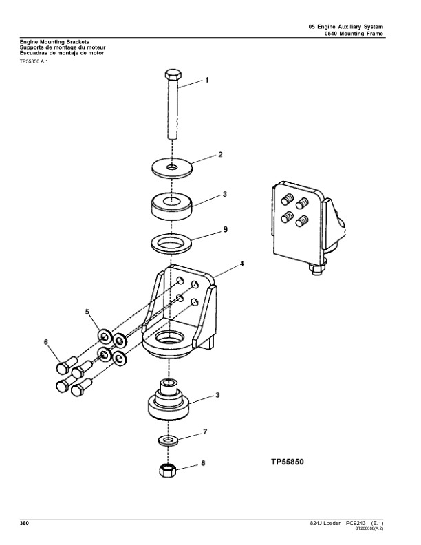 John Deere 824J Loaders Parts Catalog Manual – PC9243 Workshop Guide