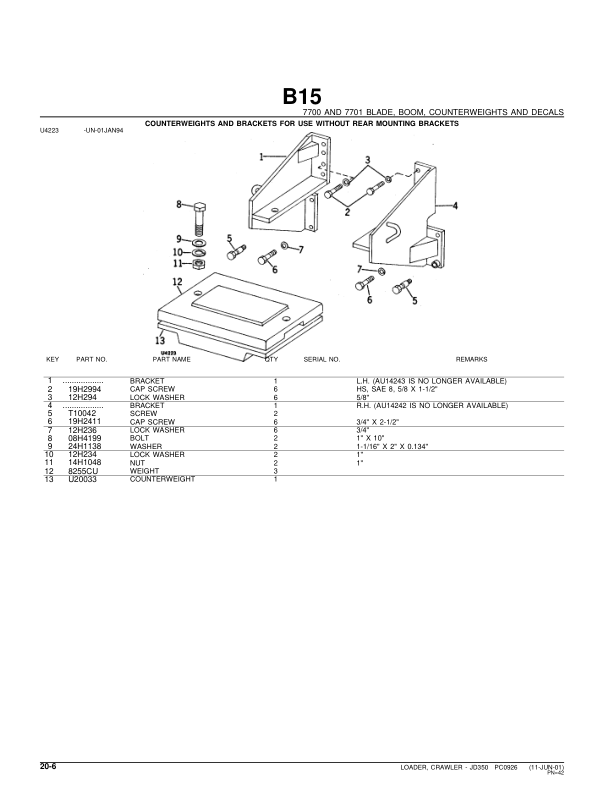 John Deere 350 Attachments (350 Crawler Loader Attachment Only (YR 1965-1970) Parts Catalog Manual – PC926 Workshop Guide
