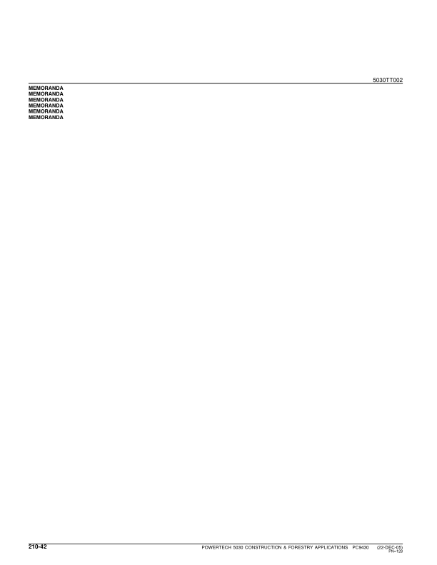 John Deere 3.0L C&F Applications Engines Parts Catalog Manual – PC9430 Workshop Guide