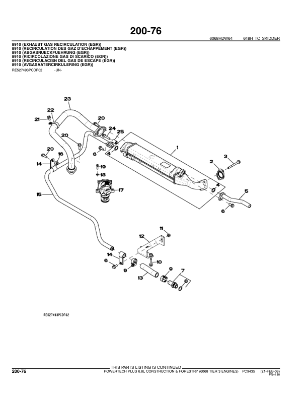 John Deere Powertech Plus 6.8L C&F, 6068 Engines Parts Catalog Manual – PC9435 Workshop Guide