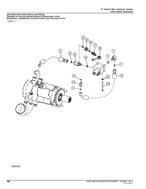 John Deere 870D, 872D Motor Graders Parts Catalog Manual – PC9450 Workshop Guide