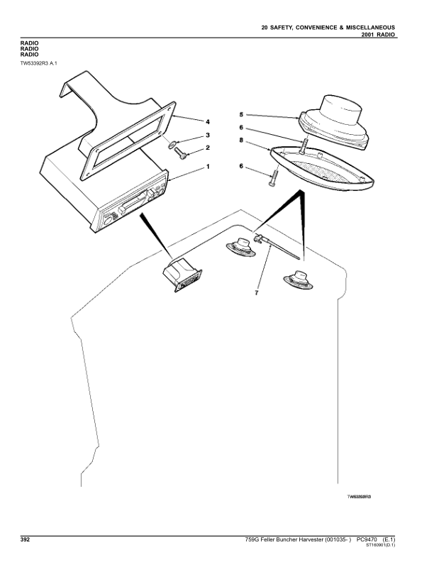 John Deere 759G Harvester (SN 001035–) Parts Catalog Manual – PC9470 Workshop Guide