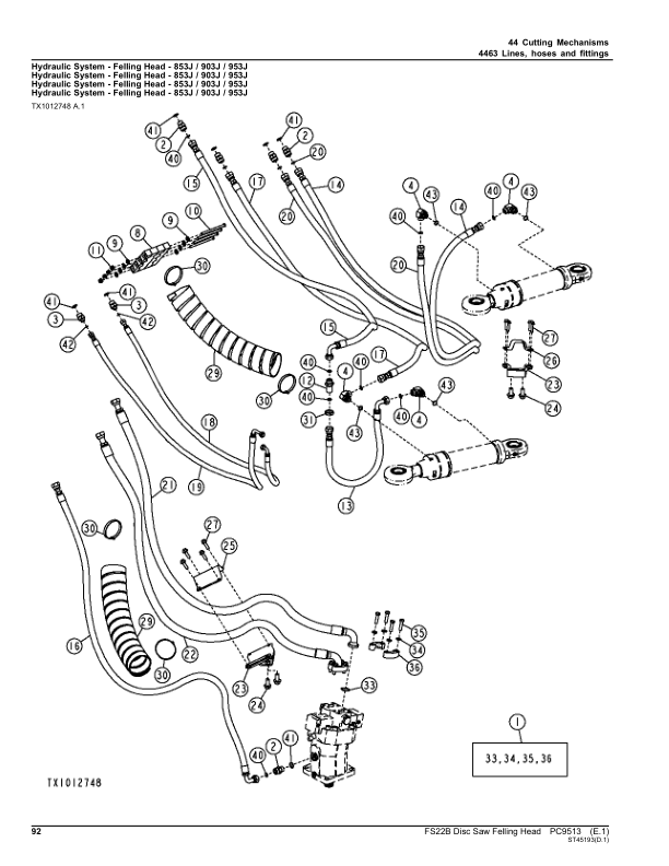 John Deere FS22B Dtt Disc Saw Felling Heads Parts Catalog Manual – PC9513 Workshop Guide
