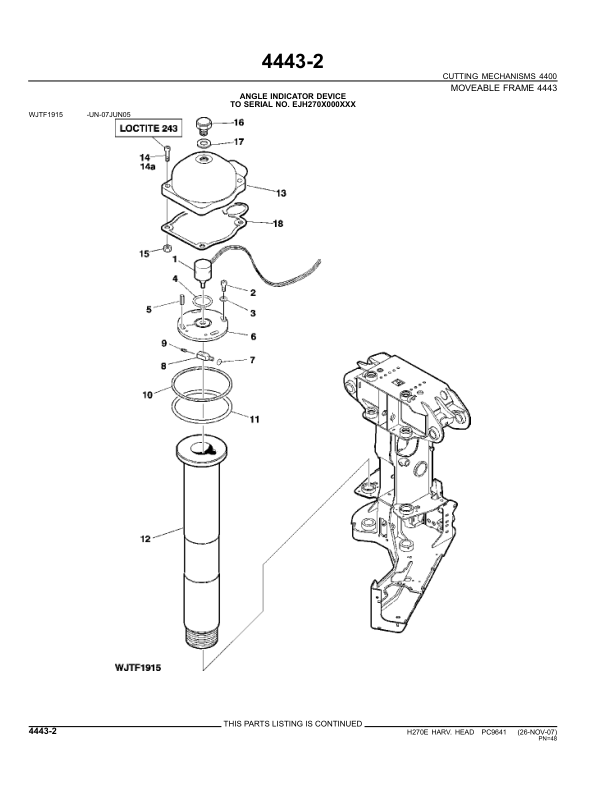 John Deere H270E Harvesting Heads (SN EJH270E000599) Parts Catalog Manual – PC9641 Workshop Guide