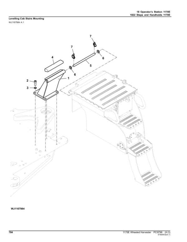 John Deere 1170E T3 Wheeled Harvesters (SN 001701-) Parts Catalog Manual – PC9796 Workshop Guide