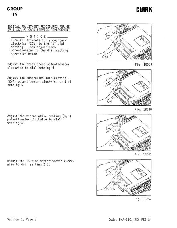 Clark EPA20, EPA22, EPA25, EPA27, EPA30 Forklift Planned Adjustment and Procedure Manual Workshop Guide