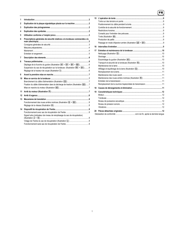 John Deere 43-EL VARIO (SA1453) Lawn Mowers Operator’s Manual (SAU14735) Workshop Guide