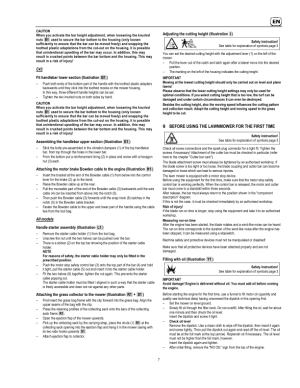 John Deere 43-PRO, C43 Lawn Mowers Operator’s Manual (SAU14737) Workshop Guide