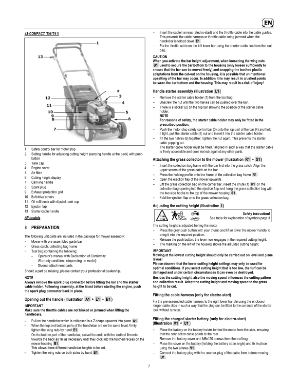 John Deere 43-COMPACT, 43-COMPACT E, R43 Lawn Mowers Operator’s Manual (SAU15123) Workshop Guide