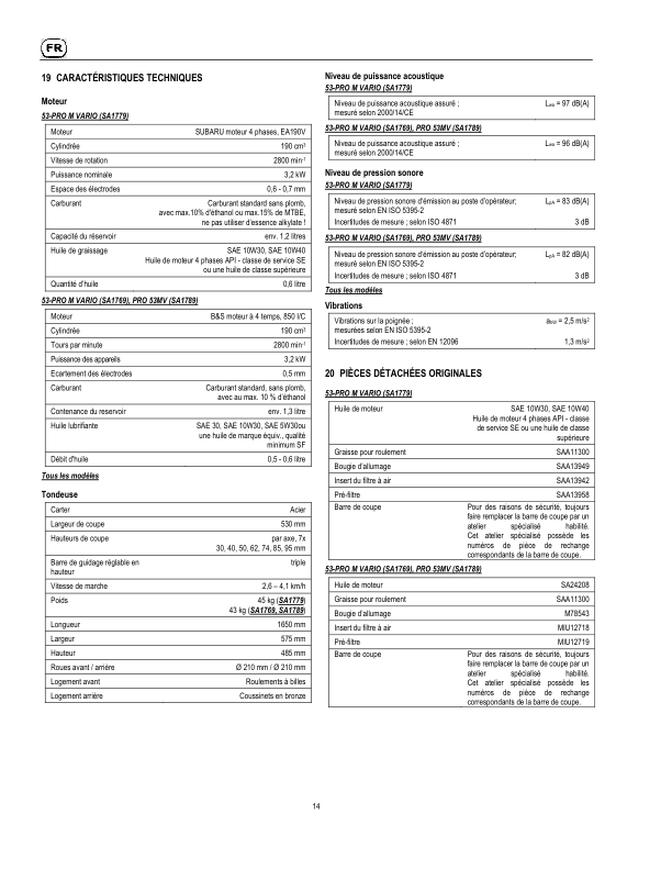 John Deere 53-PRO M VARIO, PRO 53MV Lawn Mowers Operator’s Manual (SAU15629) Workshop Guide