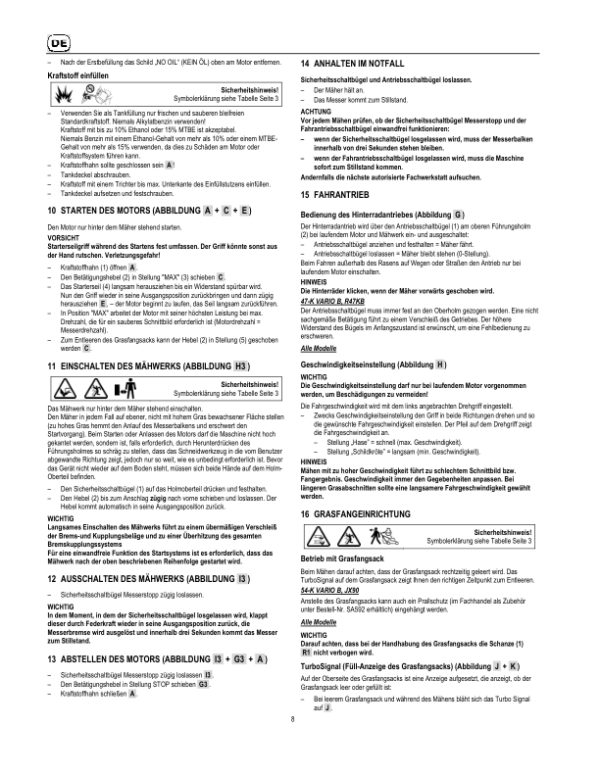 John Deere 47-K VARIO B, 54-K VARIO B, R47KB, JX90 Lawn Mowers Operator’s Manual (SAU15715) Workshop Guide