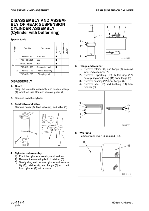 Komatsu HD465-7, HD605-7 Dump Truck Service Repair Manual Workshop Guide