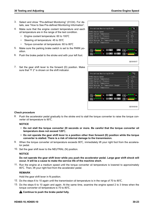 Komatsu HD465-10, HD605-10 Dump Truck Service Repair Manual Workshop Guide
