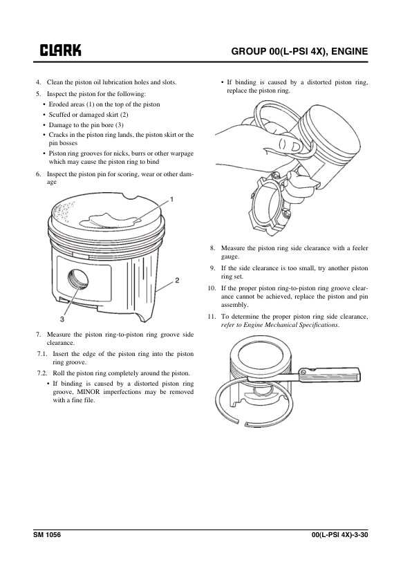Clark C40L, C45L, C50SL, C55SL Forklift Service Repair Manual (PSI 4X Engine) Workshop Guide