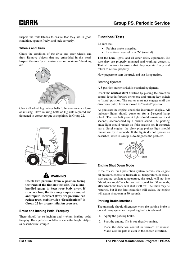 Clark C15SD, C15SL, C18SD, C18SL, C20SD, C20SL Forklift Service Repair Manual (4TNV88, HMC THETA 2.4 LPG, 4G63) Workshop Guide