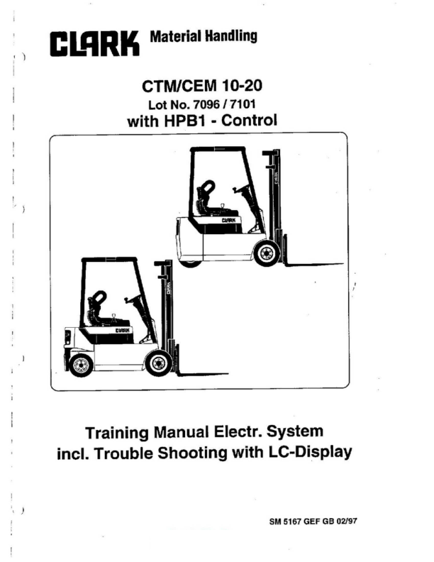 Clark CTM10, CTM12, CTM16, CTM20 Forklift Service Repair Manual Workshop Guide