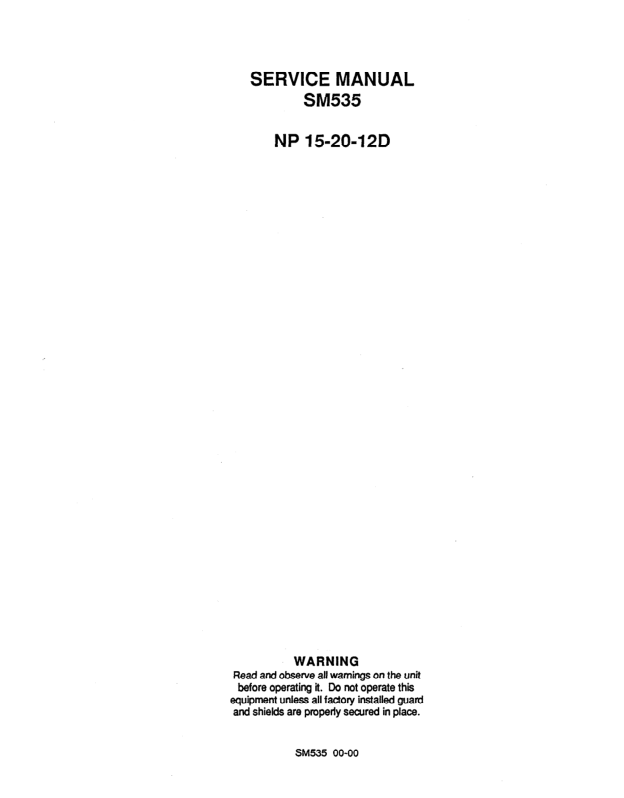 Clark NP15, NP20, NP12D Lift Truck Service Repair Manual Workshop Guide