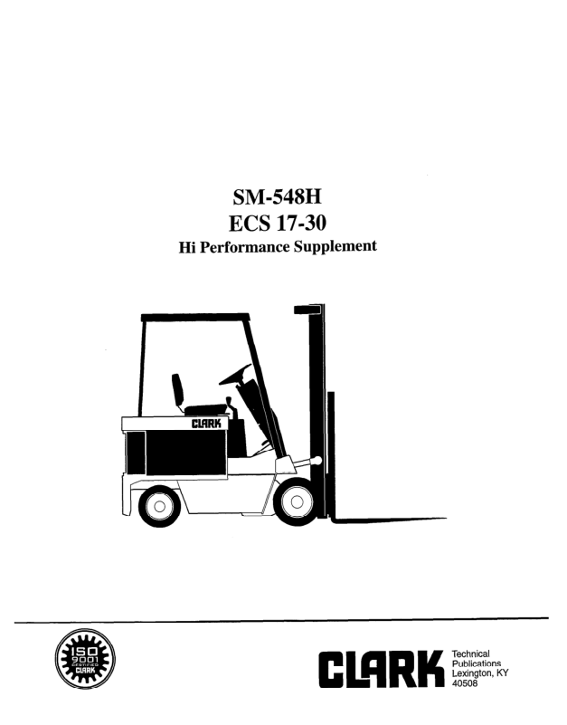 Clark ECS17, ECS20, ECS22, ECS25, ECS27, ECS30 Forklift Service Repair Manual Workshop Guide