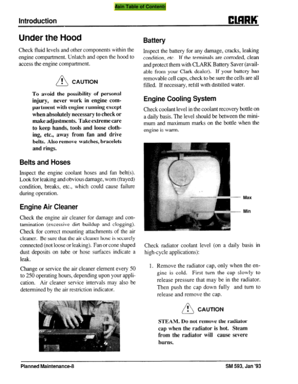 Clark GPX30, GPX35, GPX40, GPX40S, GPX50, GPX55 Forklift Service Repair Manual Workshop Guide