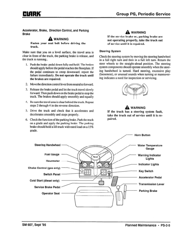Clark DT30E, DT50E, DT60E Tow Tractor Service Repair Manual Workshop Guide